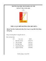 TIỂU LUẬN MÔN ĐƯỜNG ỐNG BỂ CHỨA Đề tài Tìm hiểu về phần mềm Pipe Flow Expert trong thiết kế hệ thống đường ống