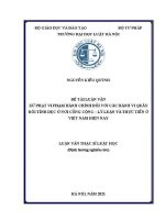 Luận văn thạc sĩ Luật học: Xử phạt vi phạm hành chính đối với các hành vi quấy rối tình dục ở nơi công cộng - Lý luận và thực tiễn ở Việt Nam hiện nay