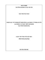 Luận văn thạc sĩ Luật học: Pháp luật về chấm dứt hợp đồng lao động từ phía người lao động và thực tiễn thi hành tại tỉnh Thanh Hoá