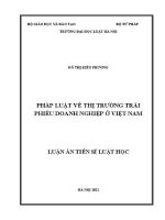 Luận án tiến sĩ Luật học: Pháp luật về thị trường trái phiếu doanh nghiệp ở Việt Nam