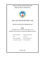 Báo cáo chuyên đề thực tập: Giải pháp nâng cao thiện chất lượng dịch vụ tại bộ phận Club Lounge của khách sạn Sheraton Hà Nội