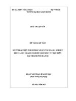 Luận văn thạc sĩ Luật học: Người đại diện theo pháp luật của doanh nghiệp theo Luật Doanh nghiệp năm 2020 từ thực tiễn tại thành phố Hà Nội
