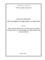 Thực trạng tham gia của việt nam vào chuỗi giá trị toàn cầu ngành điện tử trong bối cảnh chuyển đổi số
