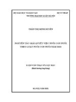 Luận văn thạc sĩ Luật học: Nguyên tắc giải quyết việc nuôi con nuôi theo Luật Nuôi con nuôi năm 2010