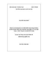 Luận văn thạc sĩ Luật học: Pháp luật đảm bảo cơ chế kiểm soát hoạt động kinh doanh trên sàn thương mại điện tử tại Việt Nam - Thực trạng và khuyến nghị