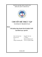 Báo cáo chuyên đề thực tập: Giải pháp tăng doanh thu bộ phận F&B tại khách sạn Apricot