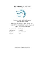 Phân tích hành vi tiêu dùng của phụ nữ và nam giới trong gia đình ở khu vực nông thôn