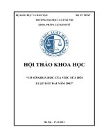 Kỷ yếu hội thảo khoa học cấp Khoa: Cơ sở khoa học của việc sửa đổi Luật Đất đai năm 2003