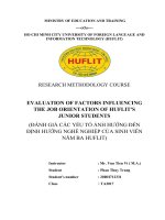 ĐÁNH GIÁ CÁC YẾU TỐ ẢNH HƯỞNG ĐẾN ĐỊNH HƯỚNG NGHỀ NGHIỆP CỦA SINH VIÊN NĂM BA HUFLIT