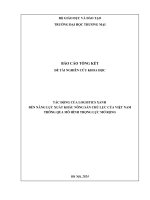 Tác động của logistics xanh tới năng lực xuất khẩu nông sản chủ lực của việt nam thông qua mô hình trọng lực mở rộng