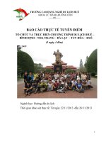 Báo Cáo Thực Tế Tuyến Điểm Tổ Chức Và Thực Hiện  - Chương Trình Du Lịch Huế – Bình Định – Nha Trang – Đà Lạt  – Tuy Hòa – Huế (5 Ngày 4 Đêm)