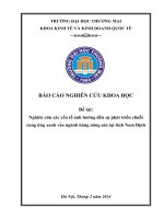 Nghiên cứu các yếu tố ảnh hưởng đến sự phát triển chuỗi cung ứng xanh vào ngành hàng nông sản tại tỉnh nam định