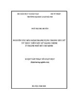 Luận văn thạc sĩ Luật học: Nguyên tắc bảo đảm tranh tụng trong xét xử từ thực tiễn xét xử hành chính ở Thành phố Hồ Chí Minh