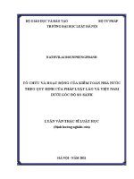 Luận văn thạc sĩ Luật học: Tổ chức và hoạt động của Kiểm toán Nhà nước theo quy định của pháp luật Lào và Việt Nam dưới góc độ so sánh