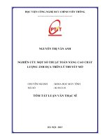 Nghiên cứu một số thuật toán nâng cao chất lượng ảnh dựa trên lý thuyết mờ