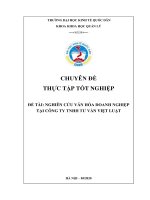 Chuyên đề thực tập tốt nghiệp: Nghiên cứu văn hóa doanh nghiệp tại Công ty TNHH Tư vấn Việt Luật