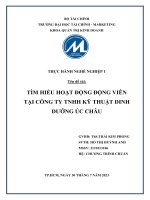 Đề tài tìm hiểu hoạt động động viên tại công ty tnhh kỹ thuật dinh dưỡng úc châu
