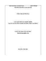 Luận văn thạc sĩ Luật học: Cải cách thủ tục hành chính tại Sở Tài Nguyên và Môi trường tỉnh Cao Bằng