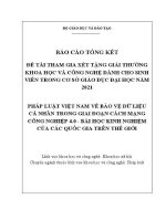 Báo cáo tổng kết đề tài: Pháp luật Việt Nam về bảo vệ dữ liệu cá nhân trong giai đoạn cách mạng công nghiệp 4.0 - Bài học kinh nghiệm của các quốc gia trên thế giới