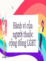 Slide thuyết trình hành vi của người thuộc cộng đồng lgbt