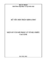 Kỷ yếu hội thảo khoa học cấp Khoa: Một số vấn đề pháp lý về hộ chiếu vaccine (Phần 1)
