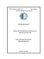Luận văn thạc sĩ Luật học: Pháp luật về kiểm soát loài ngoại lai xâm hại tại Việt Nam
