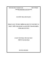 Luận văn thạc sĩ Luật học: Pháp luật về bảo hiểm xã hội tự nguyện và thực tiễn thi hành tại huyện Thanh Miện, tỉnh Hải Dương