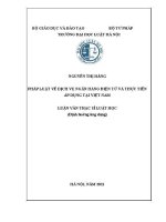 Luận văn thạc sĩ Luật học: Pháp luật về dịch vụ ngân hàng điện tử và thực tiễn áp dụng tại Việt Nam