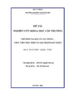 Đề tài nghiên cứu khoa học cấp Trường: Chế định tài sản của vợ, chồng - Thực tiễn thực hiện và giải pháp hoàn thiện