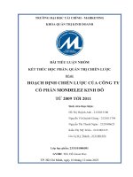Đề tài hoạch định chiến lược của công ty cổ phần mondelez kinh đô từ 2009 tới 2011