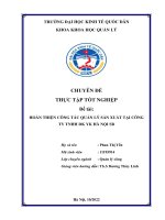 Chuyên đề thực tập tốt nghiệp: Hoàn thiện công tác quản lý sản xuất tại công ty TNHH DK YK Hà Nội SB
