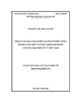 Luận văn thạc sĩ Luật học: Pháp luật bảo vệ quyền lợi người tiêu dùng trong giao kết và thực hiện hợp đồng thương mại điện tử ở Việt Nam