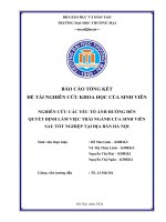 Nghiên cứu các yếu tố ảnh hưởng tới quyết định làm trái ngành của sinh viên đã tốt nghiệp trên địa bàn hà nội