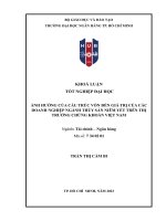 Ảnh hưởng của cấu trúc vốn đến giá trị của các doanh nghiệp ngành thủy sản niêm yết trên thị trường chứng khoán việt nam