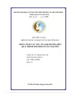 Phân tích các yếu tố ảnh hưởng đến quá trình xói mòn ở tây nguyên
