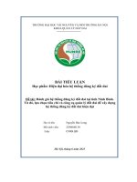 Bài tiểu luận đánh giá hệ thống đăng ký đất đai tại tỉnh ninh bình  từ đó, lựa chọn tiêu chí và công cụ quản lý đất đai đề xây dựng hệ thống đăng ký đất đai hiện đại