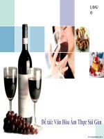 Tiểu Luận - Văn Hóa Ẩm Thực - Đề Tài -  Văn Hóa Ẩm Thực Sài Gòn