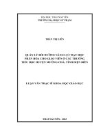 Quản lý bồi dưỡng năng lực dạy học phân hóa cho giáo viên các trường tiểu học huyện mường chà, tỉnh điện biên