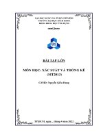 Bài tập lớn môn học xác suất và thống kê (mt2013)