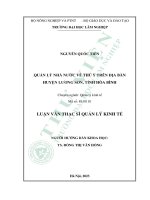 Quản lý nhà nước về thú y trên địa bàn huyện lương sơn, tỉnh hòa bình