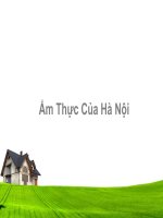 Tiểu Luận - Văn Hóa Ẩm Thực - Đề Tài - Văn Hóa  Ẩm Thực Của Hà Nội