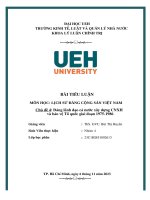 Tiểu luận môn học lịch sử đảng cộng sản việt nam chủ đề 4 đảng lãnh đạo cả nước xây dựng cnxh và bảo vệ tổ quốc giai đoạn 1975 1986