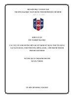 Các yếu tố ảnh hưởng đến quyết định sử dụng thẻ tín dụng tại ngân hàng tmcp phương đông (ocb)   chi nhánh thành phố hồ chí minh