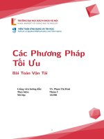Các phương pháp tối ưu bài toán vận tải