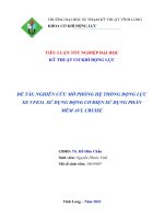 Đề tài nghiên cứu mô phỏng hệ thống động lực xe vfe34  sử dụng động cơ điện sử dụng phần mềm avl cruise