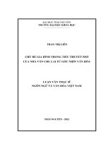 Chủ đề gia đình trong tiểu thuyết phố của nhà văn chu lai từ góc nhìn văn hóa
