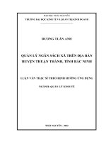 Quản lý ngân sách xã trên địa bàn huyện thuận thành, tỉnh bắc ninh