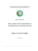 Thực trạng chất lượng dịch vụ tại khách sạn valentine, hà nội