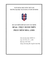 Môn kế toán tài chính đề tài  thực hành trên phần mềm misa amis