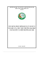 Xây dựng phần mềm quản lý sách và tài liệu của thư viện trường đại học tài nguyên và môi trường hà nội